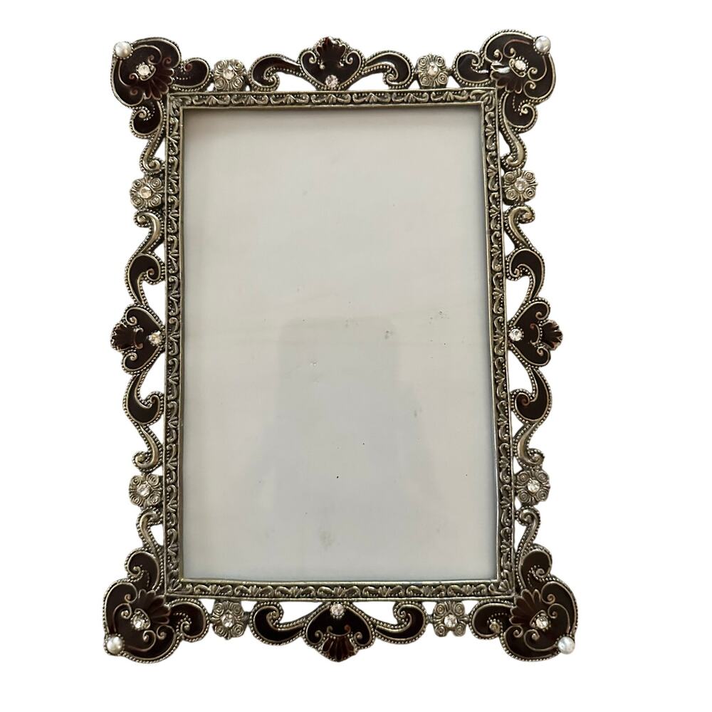 Romantic Renaissance Frame 4x6 french antique replica baroque burgundy silver
